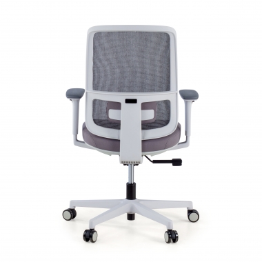 sedia da ufficio bianco grigio struttura bianca rete transpirante braccioli regolabili 1d supporto lombare 7