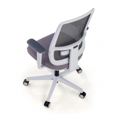 sedia da ufficio bianco grigio struttura bianca rete transpirante braccioli regolabili 1d supporto lombare 8