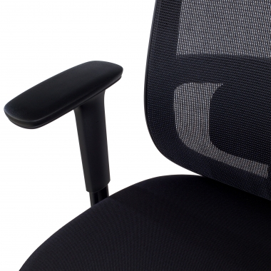 sedia da ufficio nero struttura nera rete transpirante braccioli regolabili 1d supporto lombare 10
