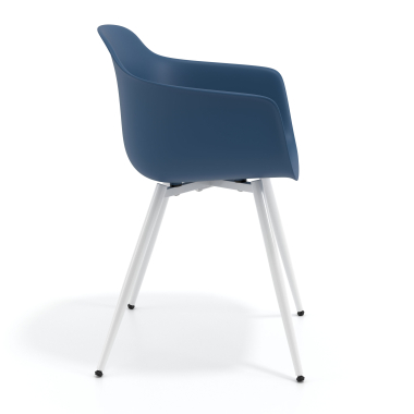 sedia da conferenza blu 4 gambe di plastica braccioli fissi 4