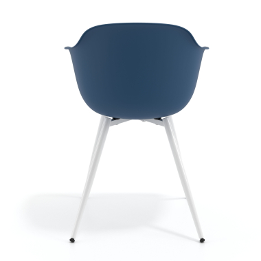 sedia da conferenza blu 4 gambe di plastica braccioli fissi 5
