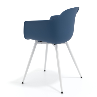 sedia da conferenza blu 4 gambe di plastica braccioli fissi 6