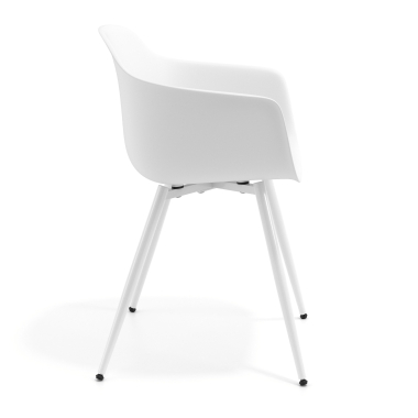 sedia da conferenza bianco bianco 4 gambe di plastica braccioli fissi 4