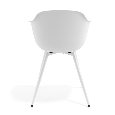 sedia da conferenza bianco bianco 4 gambe di plastica braccioli fissi 5