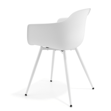 sedia da conferenza bianco bianco 4 gambe di plastica braccioli fissi 6