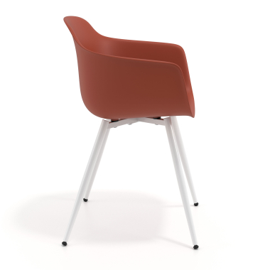 sedia da conferenza arancione 4 gambe di plastica braccioli fissi 4