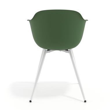 sedia da conferenza verde 4 gambe di plastica braccioli fissi 5