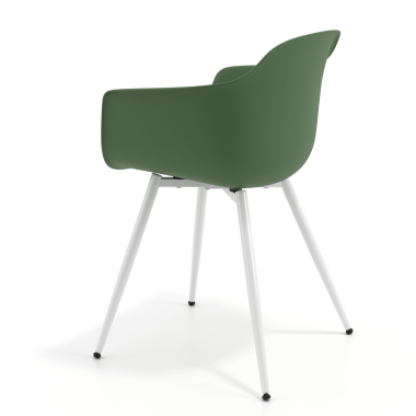 sedia da conferenza verde 4 gambe di plastica braccioli fissi 6