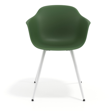 sedia da conferenza verde 4 gambe di plastica braccioli fissi 3