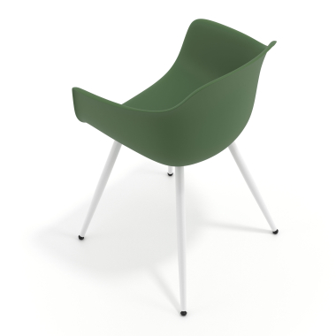 sedia da conferenza verde 4 gambe di plastica braccioli fissi 7