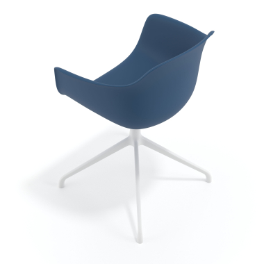 sedia sala riunione blu base piramide di plastica braccioli fissi 7