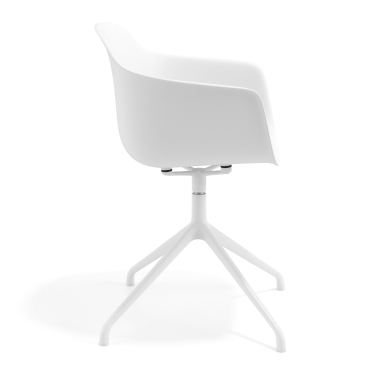 sedia sala riunione bianco bianco base piramide di plastica braccioli fissi 4