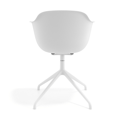 sedia sala riunione bianco bianco base piramide di plastica braccioli fissi 5