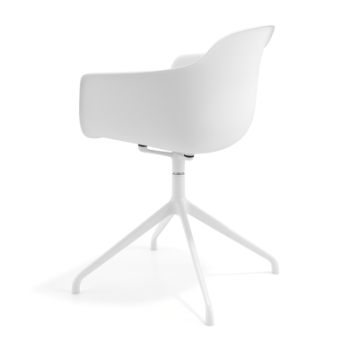sedia sala riunione bianco bianco base piramide di plastica braccioli fissi 6