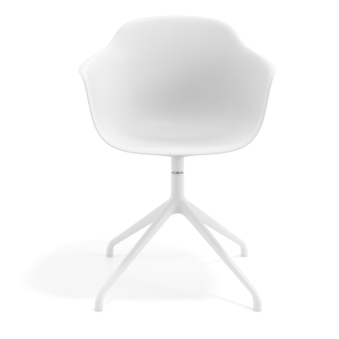 sedia sala riunione bianco bianco base piramide di plastica braccioli fissi 3