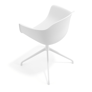 sedia sala riunione bianco bianco base piramide di plastica braccioli fissi 7