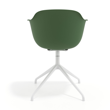 sedia sala riunione verde base piramide di plastica braccioli fissi 5