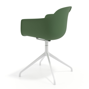 sedia sala riunione verde base piramide di plastica braccioli fissi 6