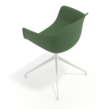 sedia sala riunione verde base piramide di plastica braccioli fissi 7