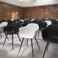 Sedia Conferenza Alice, 4 gambe, design avvolgente