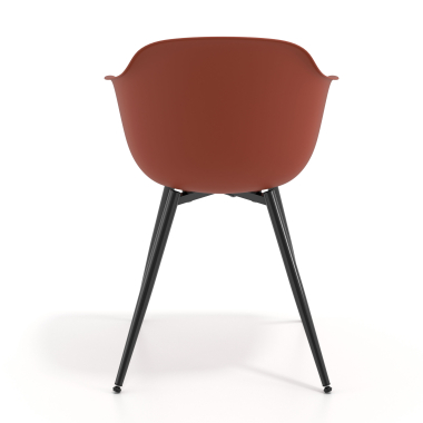 sedia da conferenza arancione 4 gambe di plastica braccioli fissi 4
