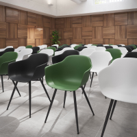 Sedia Conferenza Alice, 4 gambe, design avvolgente