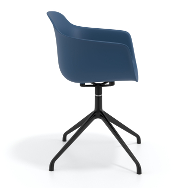sedia sala riunione nero blu base piramide di plastica braccioli fissi 3