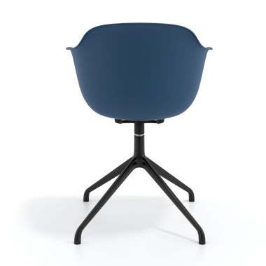 sedia sala riunione nero blu base piramide di plastica braccioli fissi 4