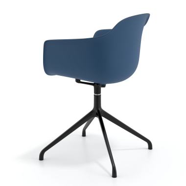 sedia sala riunione nero blu base piramide di plastica braccioli fissi 5