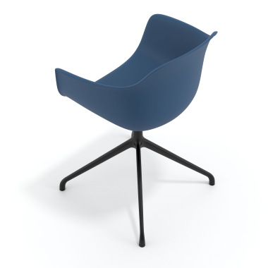 sedia sala riunione nero blu base piramide di plastica braccioli fissi 6