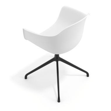 sedia sala riunione bianco base piramide di plastica braccioli fissi 7