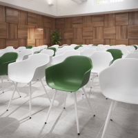 Sedia Conferenza Alice, 4 gambe, design avvolgente