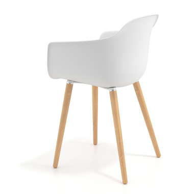 sedia scandinava bianco girevole legno di plastica braccioli fissi 6