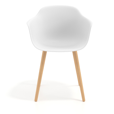 sedia scandinava bianco girevole legno di plastica braccioli fissi 3