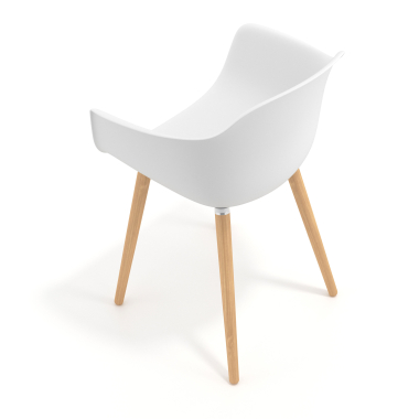 sedia scandinava bianco girevole legno di plastica braccioli fissi 7