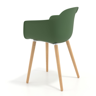 sedia scandinava verde girevole legno di plastica braccioli fissi 6