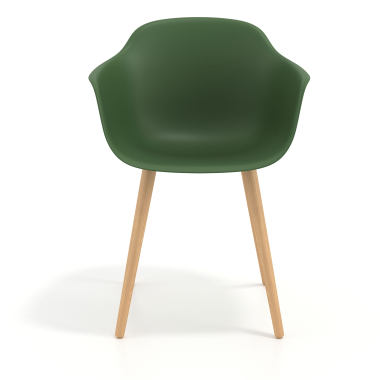 sedia scandinava verde girevole legno di plastica braccioli fissi 3