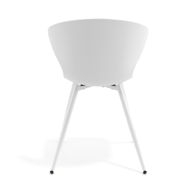 sedia da conferenza bianco bianco 4 gambe di plastica braccioli fissi 5