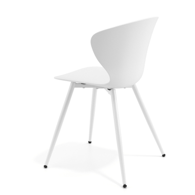 sedia da conferenza bianco bianco 4 gambe di plastica braccioli fissi 6