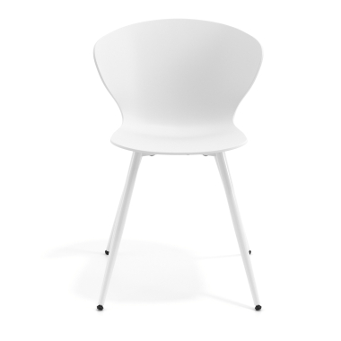 sedia da conferenza bianco bianco 4 gambe di plastica braccioli fissi 3