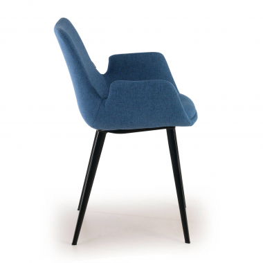 sedia da conferenza nero blu 4 gambe tessuto braccioli imbottiti 4