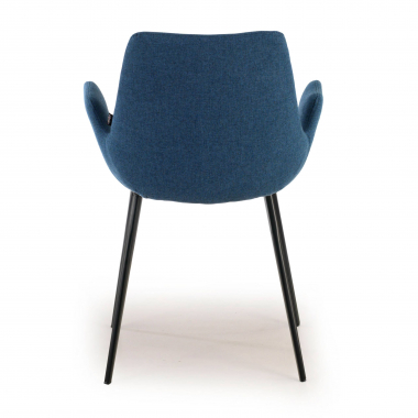 sedia da conferenza nero blu 4 gambe tessuto braccioli imbottiti 6