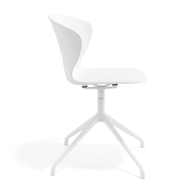sedia sala riunione bianco bianco base piramide di plastica braccioli fissi 4