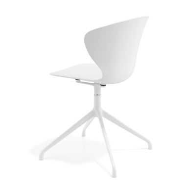 sedia sala riunione bianco bianco base piramide di plastica braccioli fissi 6