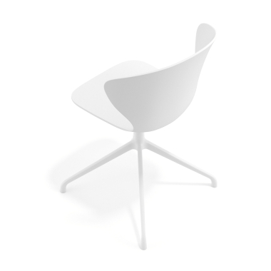sedia sala riunione bianco bianco base piramide di plastica braccioli fissi 7