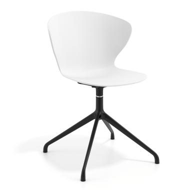 sedia sala riunione bianco base piramide di plastica braccioli fissi 1