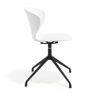 sedia sala riunione bianco base piramide di plastica braccioli fissi 4