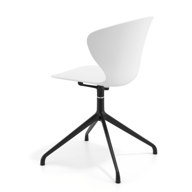 sedia sala riunione bianco base piramide di plastica braccioli fissi 6