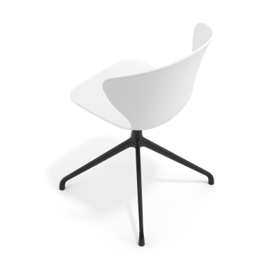 sedia sala riunione bianco base piramide di plastica braccioli fissi 7
