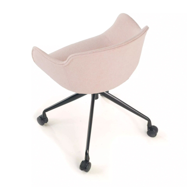 sedia da conferenza nero beige girevole con ruote tessuto braccioli imbottiti 6